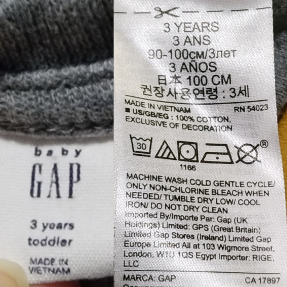 Kid's Gap Grey & Yellow Long Sleeve Sweater Sz 3T - Picture 2 of 4